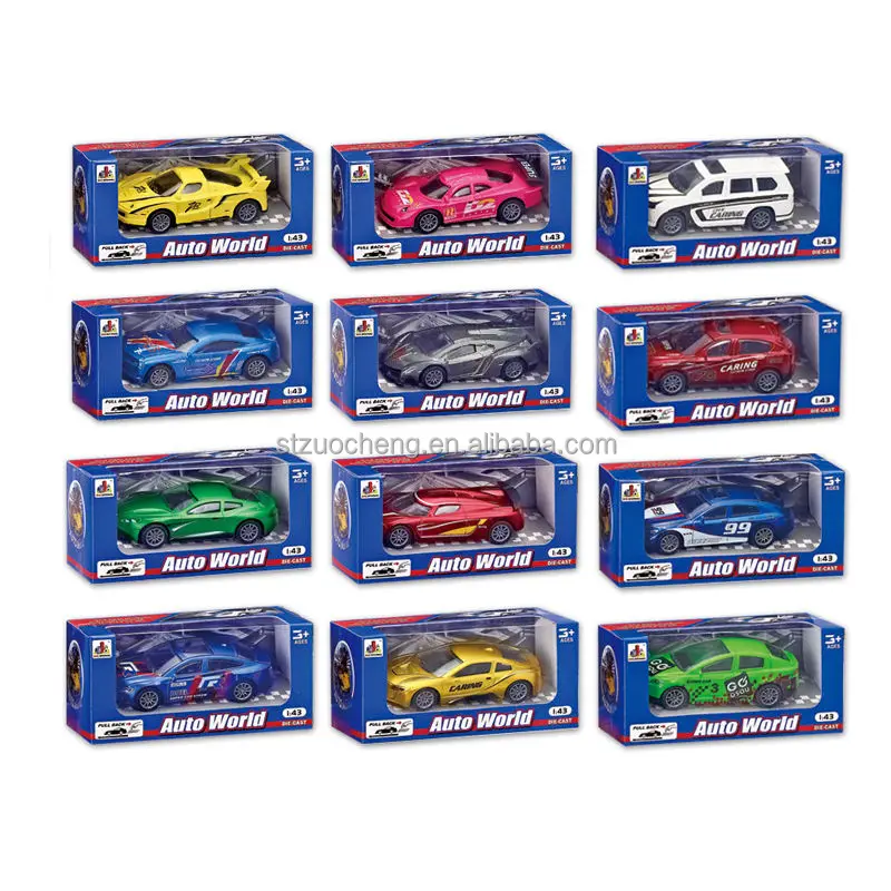 Wholesale escala 1:43 model cars diecast Mini Alloy Racing Pull-back Vehicle Model Car For Kids