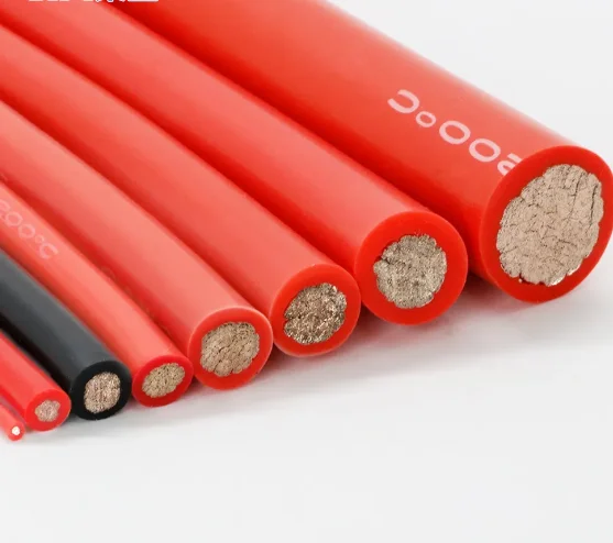 High temperature resistance  12 10 6 awg silicone battery tinned copper cable 14 8 2 awg silicone electrical wire cable