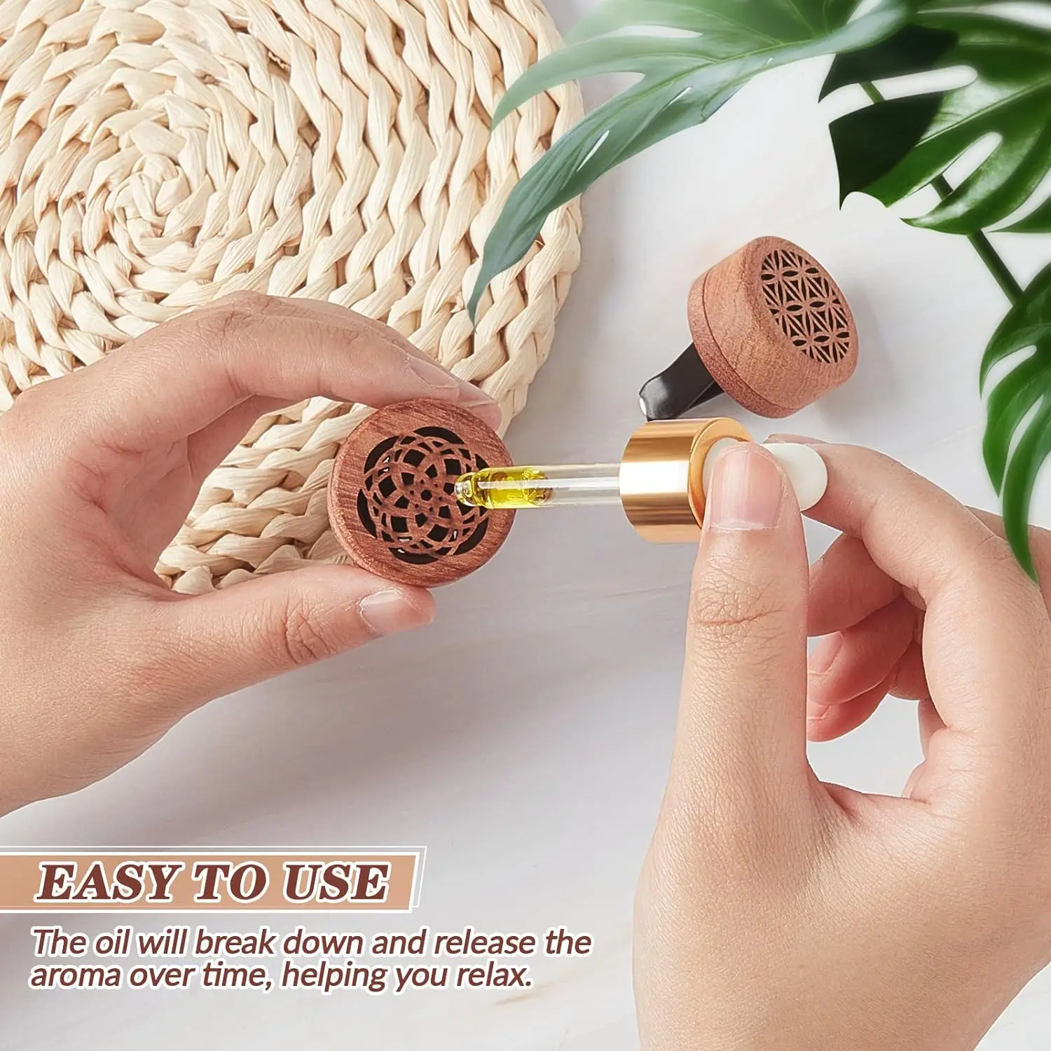 Essential Oil Car Diffuser Car Aromatherapy Wood Car Oil Diffusers Lava Stone Aroma Diffuser