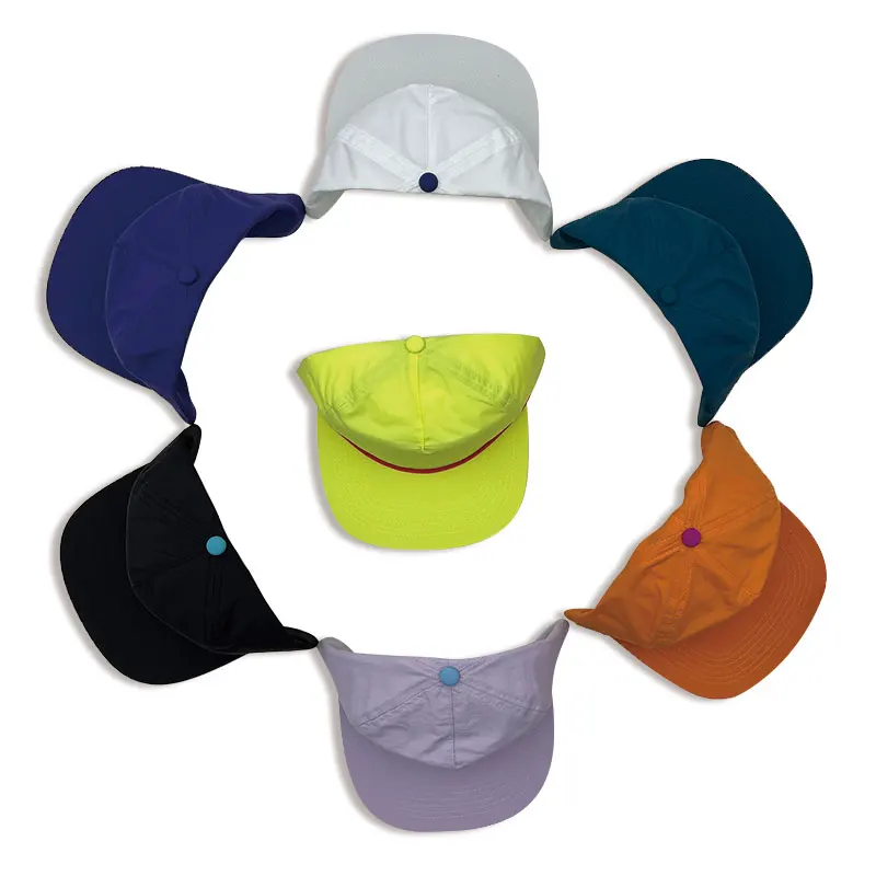 Custom Design Baseball Cap Unstructured Hip Hop 5 Panel Custom Snapback Cap Hat with Rope