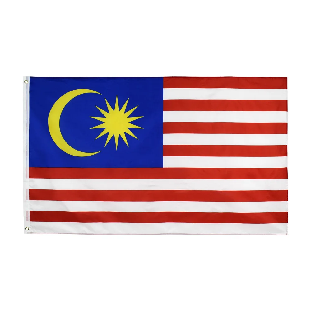 Custom High Quality Polyester National Flag Malaysia Flag For National Day