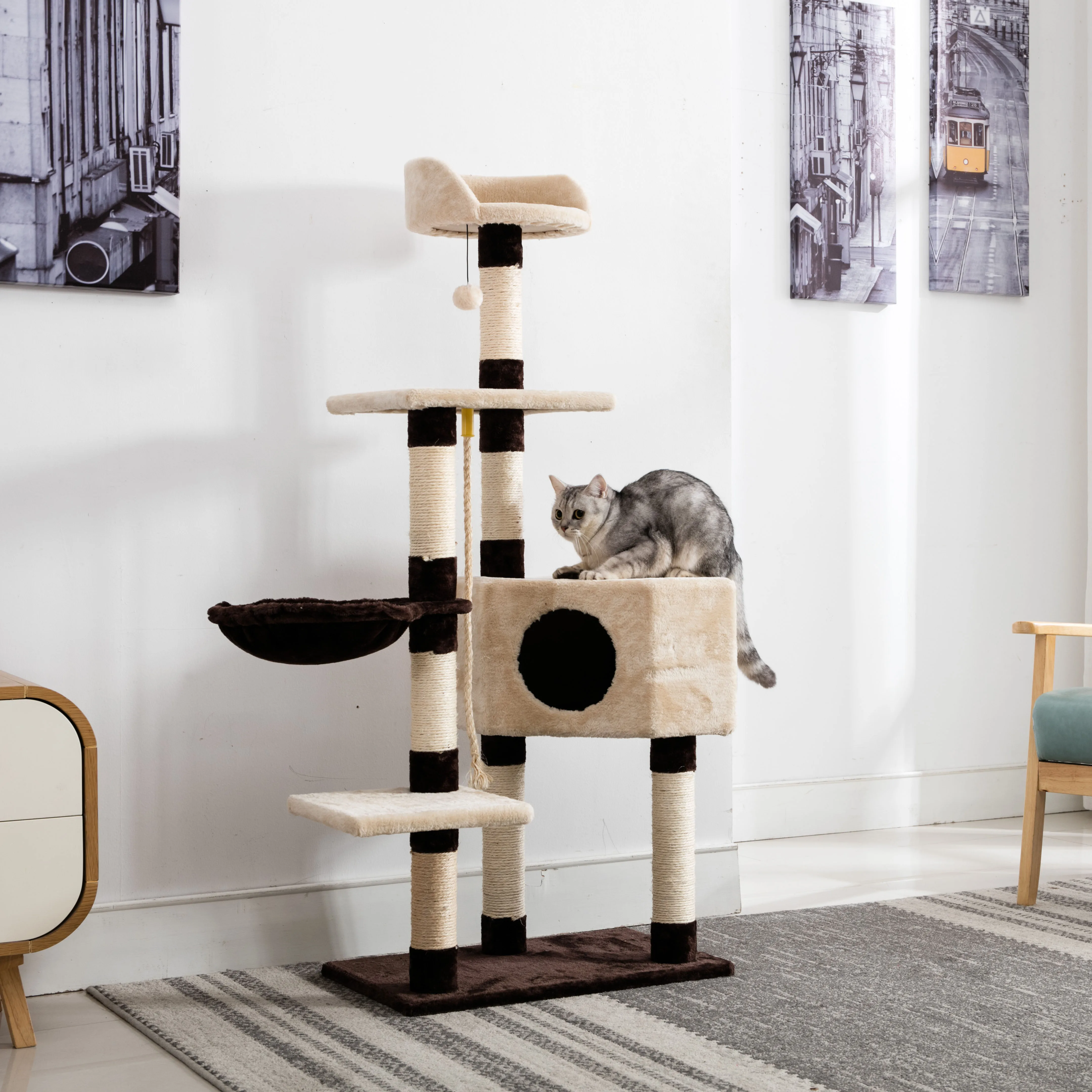 Pet Condo Home with nest Cat Scratcher Tree House Tower
