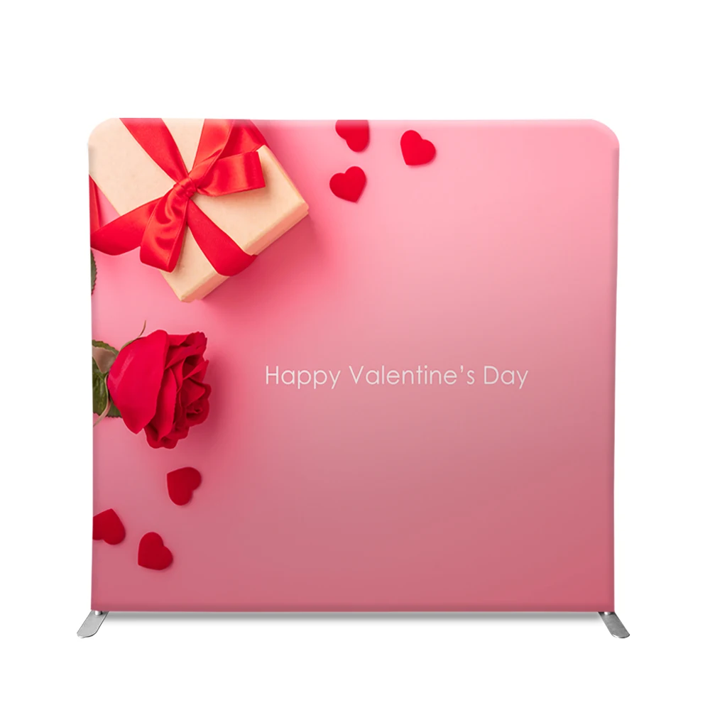 8x8ft custom straight double side pillow case cover full color printing photo booth photography backdrop stand