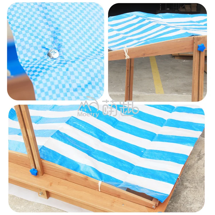 Moetry Trending Kids Backyard Playground Sandpit Wooden Outdoor Sandbox with Cover for Preschool Play Area