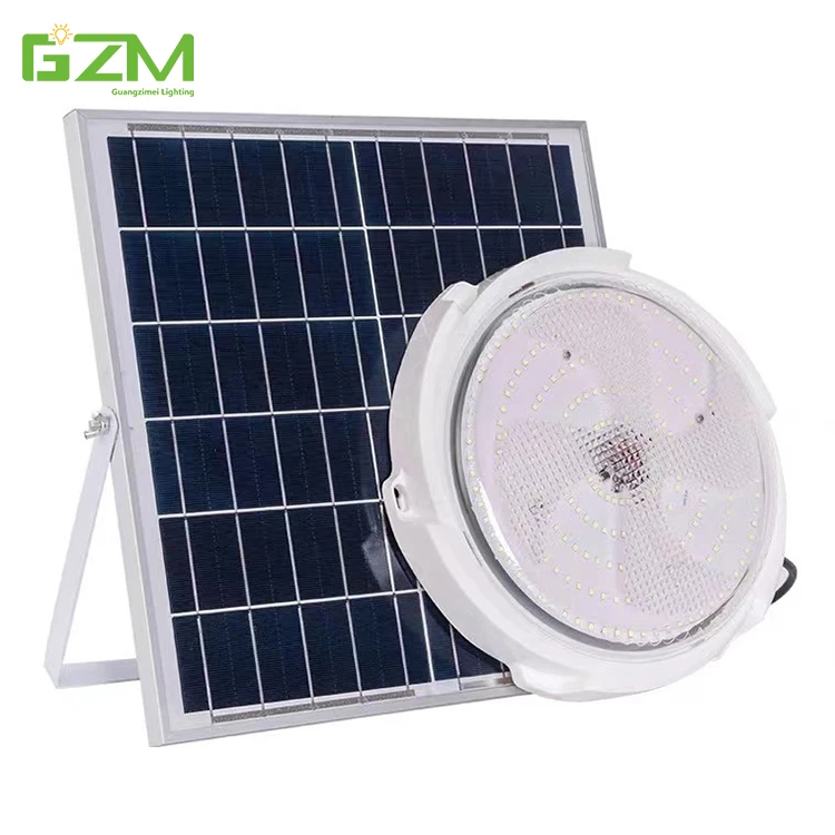 High Brightness Outdoor Indoor Round Solar Ceiling Lamp Waterproof Ip67 25w 50w 100w 200w 300w 500w Led Solar Ceiling Light