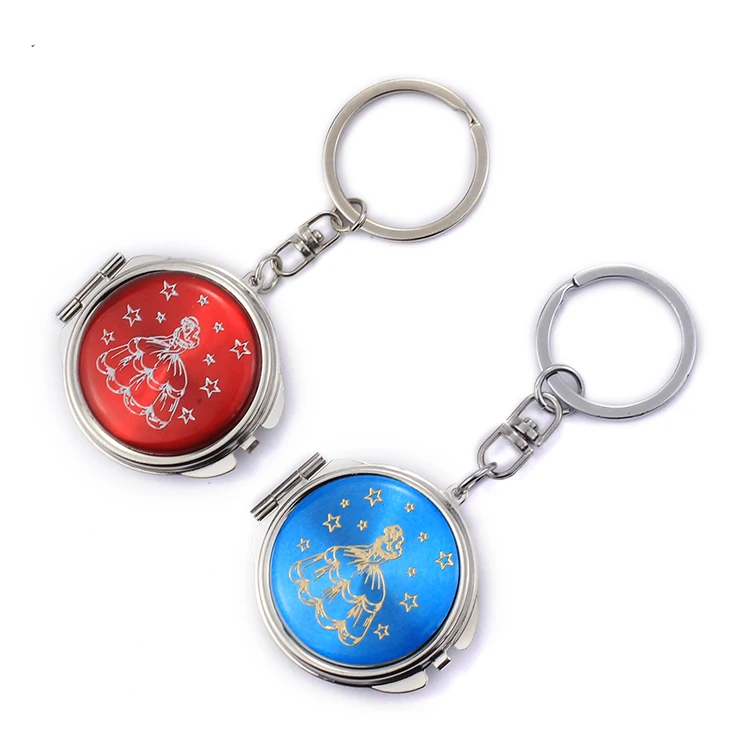 Different Mirror Keychain Barcelona Travel Makeup Souvenirs Mirror Wholesale Pocket Mirrors