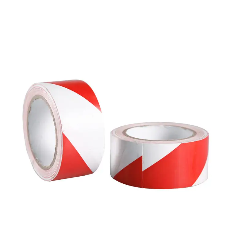 Elecpopular 2024 High-Performance White-Red Roller Marking Hazard PVC Warning Floor Adhesive Tape