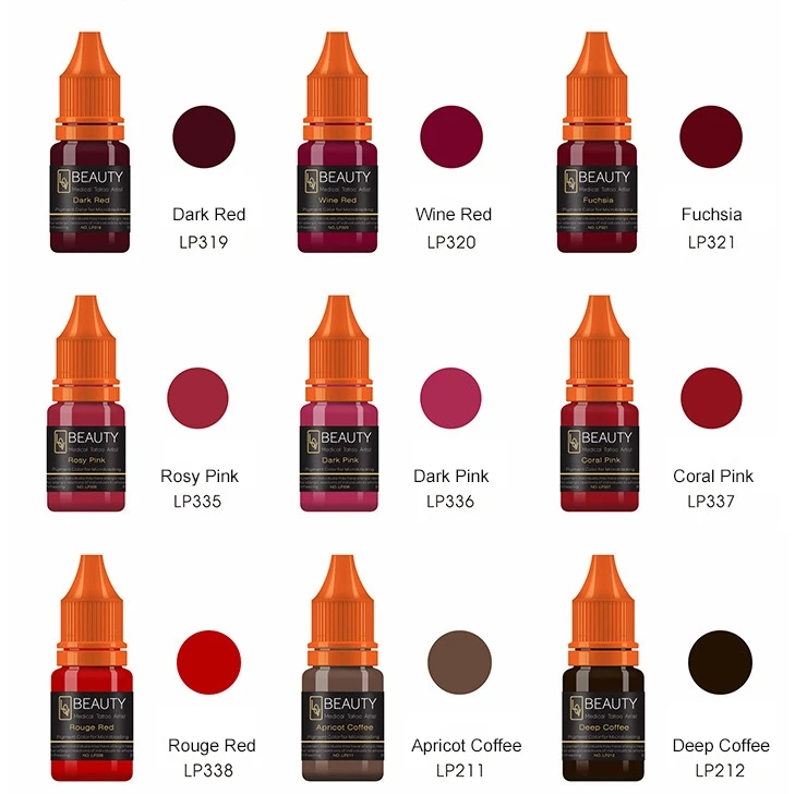 OEM Brand Organic Liquid Micropigmentation Lip Eyebrow Micro Color Permanent Makeup Tattoo Ink Pigment for PMU Beauty Studio
