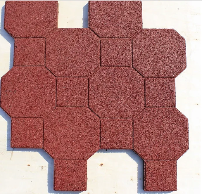 Outdoor easy installation walk way rubber paver tile