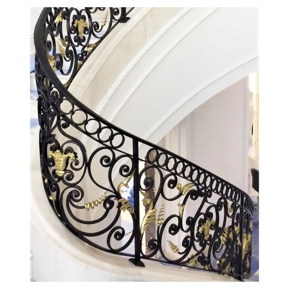 CBDMART Wrought Iron Railing Customized Interior Wrought Iron Laser Cut Stereo Impact Hand Railings