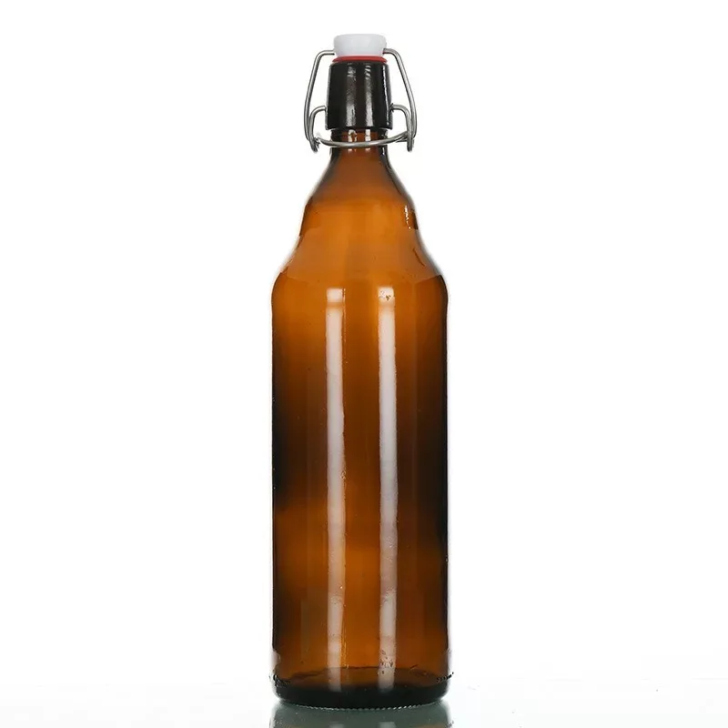 Hot Selling High Quality 330ml 12 oz Home Brew Amber Kombucha Glass Beer Bottle with air Tight Line Flip Swing Top Lid