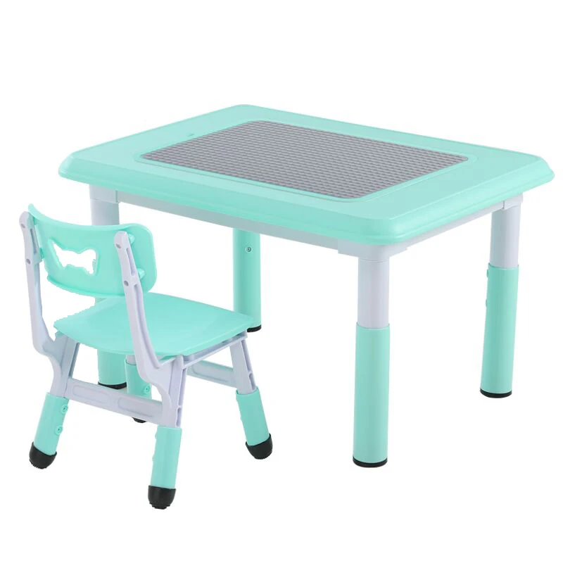 Children furniture cheap customized school area kids plastic chair and building table for kids home