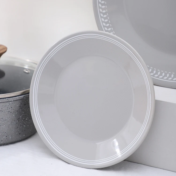 Wholesale decal restaurant food serving gray tableware porcelain dinnerware sets