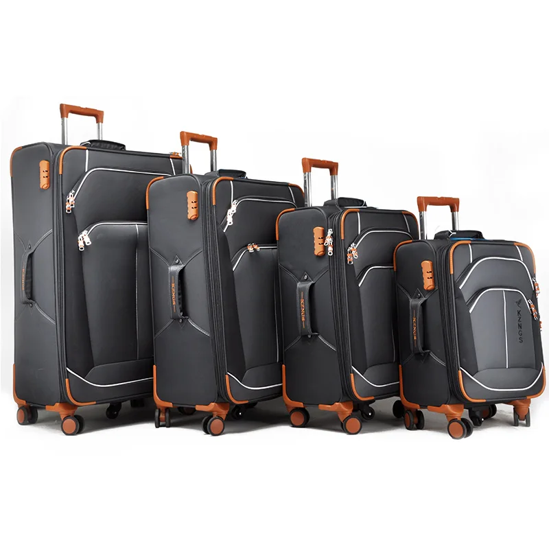 Kongzhongniao Manufacture Factory 4 Wheels Fabric Trolley Luggage Sets