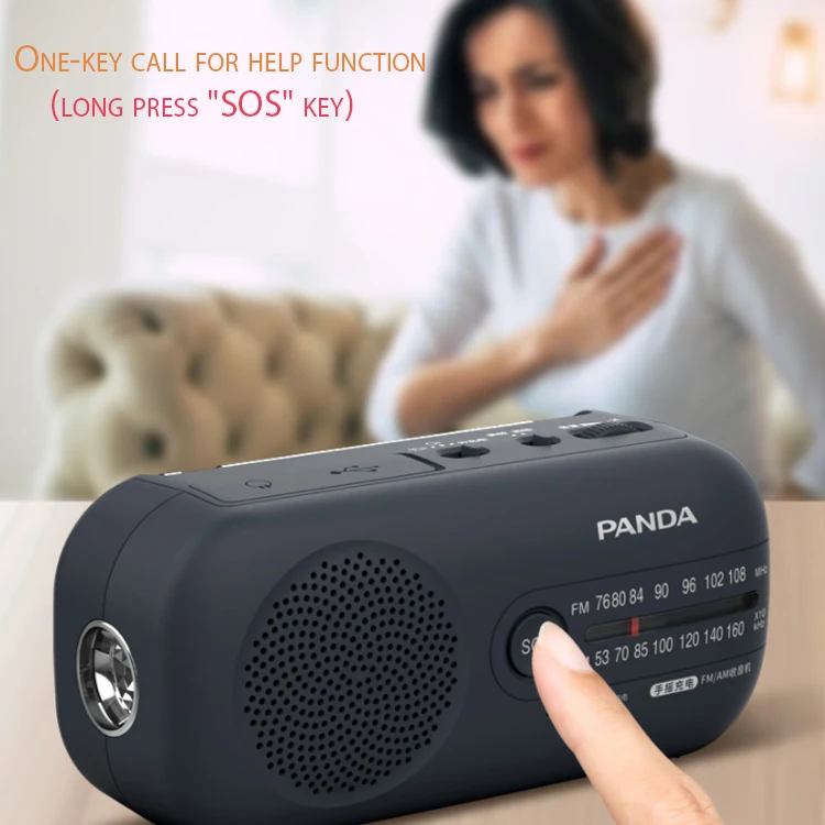 OEM Factory Portable Rechargeable Emergency Hand Crank 1200mah Radio with Phone Charger and LED Torch SOS Siren FM Radio