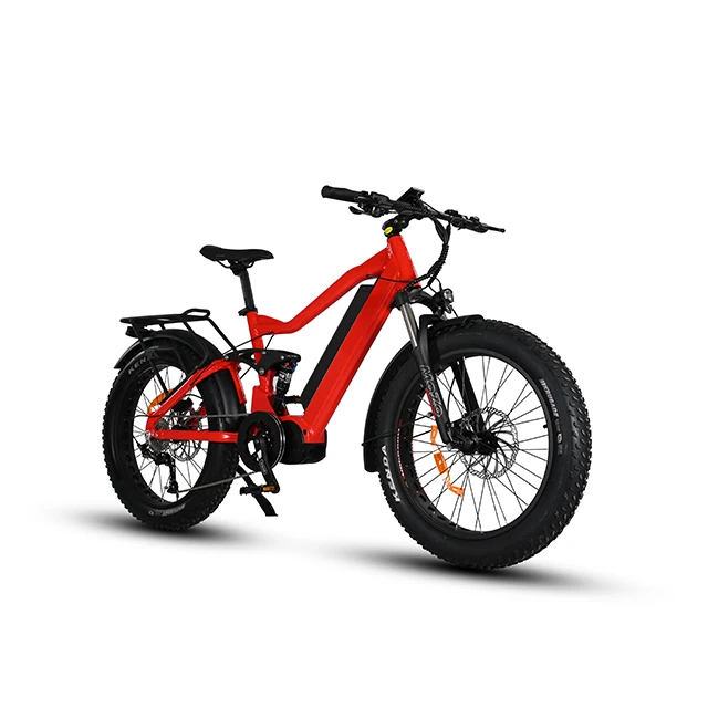 Long range electric bike mountain bicycle full suspension  fat tyre bicycle  mid drive bafang motor  e bike