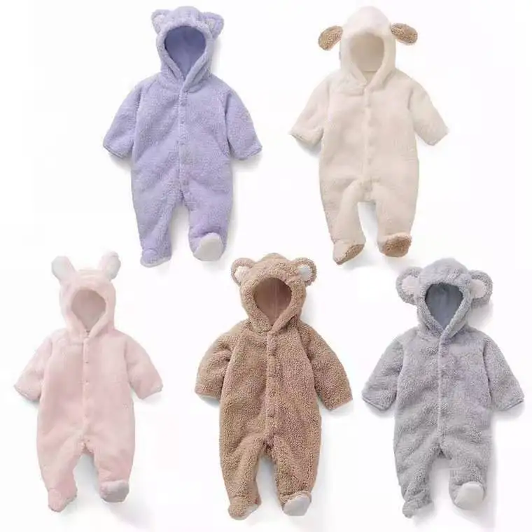 Winter spring Animal Onesie Fleece Coat for Boy Girl Baby infant Clothes Bear Pig Sheep lovely