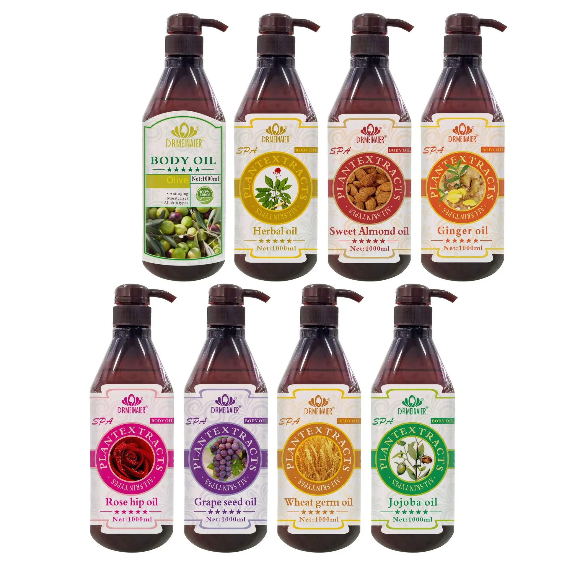 OEM Private label Pure Essential Massage Oil Beauty Skin Care Body Face Rose Herbal soothing relaxing active maintenance SPA