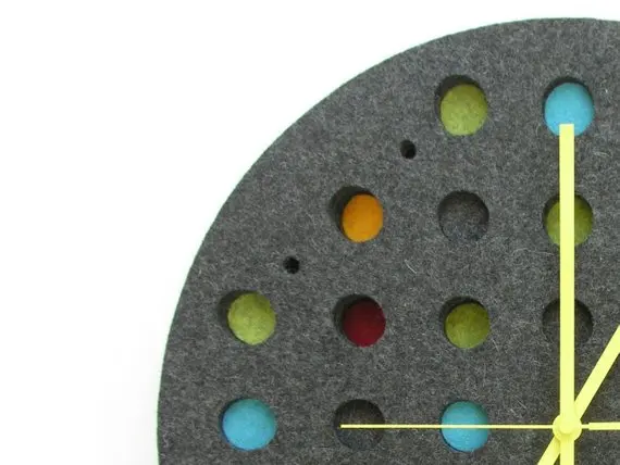 Custom Size Round Circular Felt Dial Face Wall Clock No Glass Panel Whisper Quiet Non-Ticking Quartz Clock Lightweight Clock