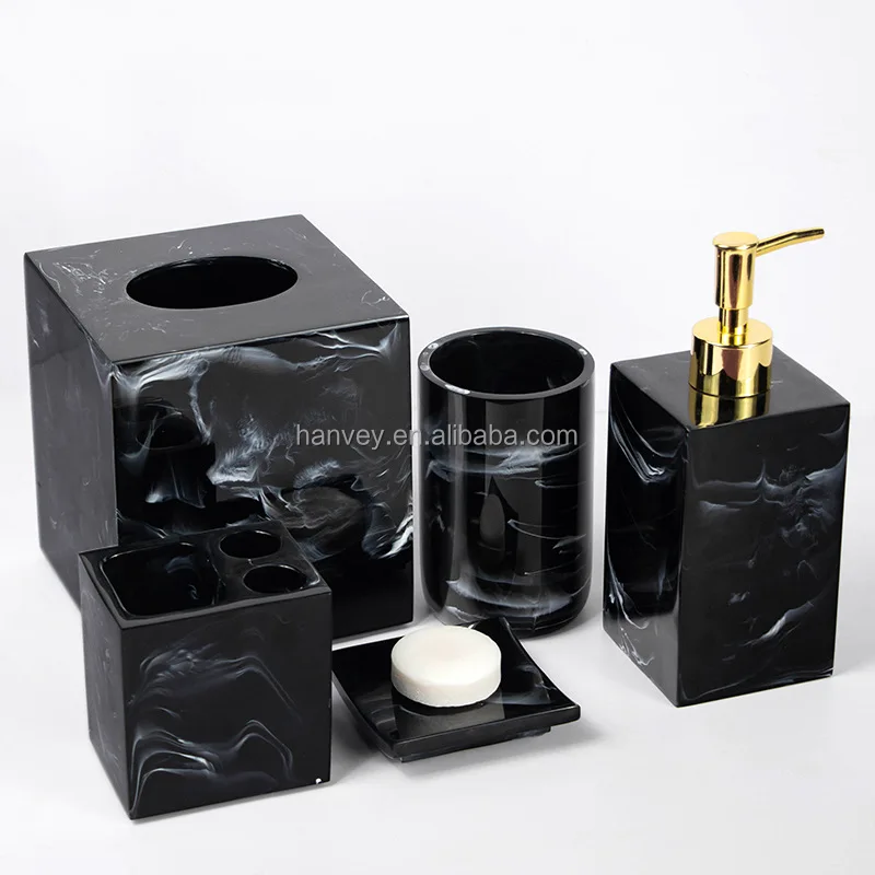 Custom Luxury five star Hotel separate empty pump bottle bathroom shampoo set resin ceramic bathroom amenities