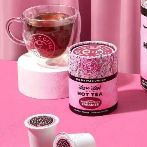 High Quality Custom round Cylinder paper tube pink coffee packaging eco-friendly coffee and snack box