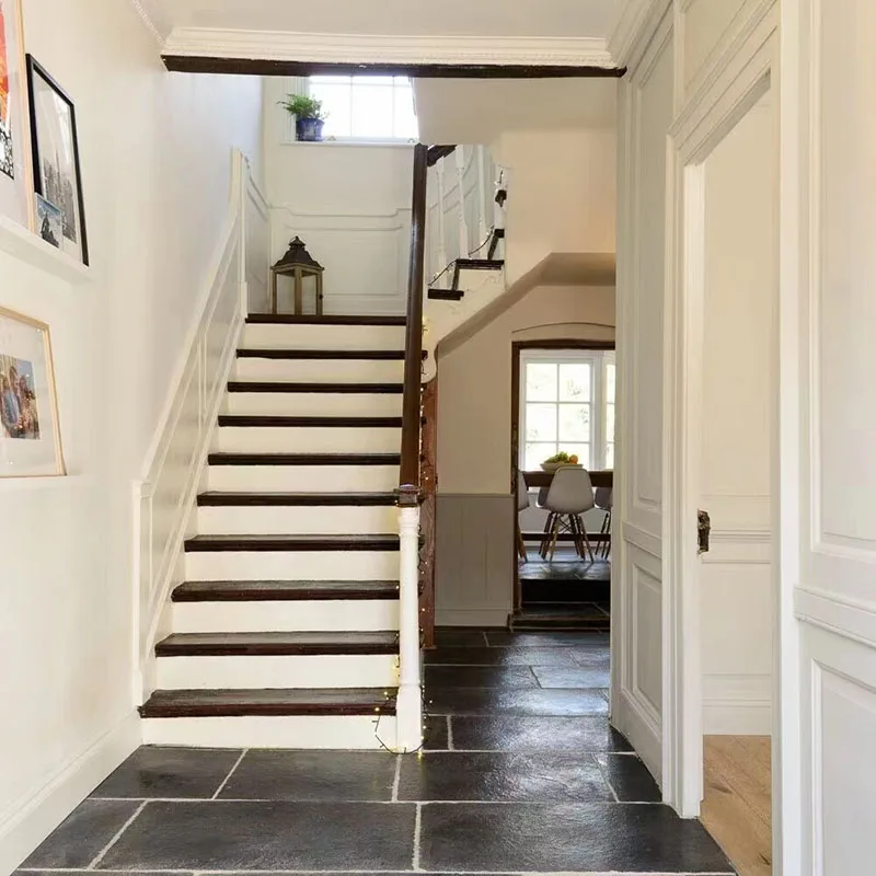 Black Slate Irregular Stepping Foot Pad for Garden Paving and Lawn Walking Antacid Erosion Resistance for Hotels and Villas