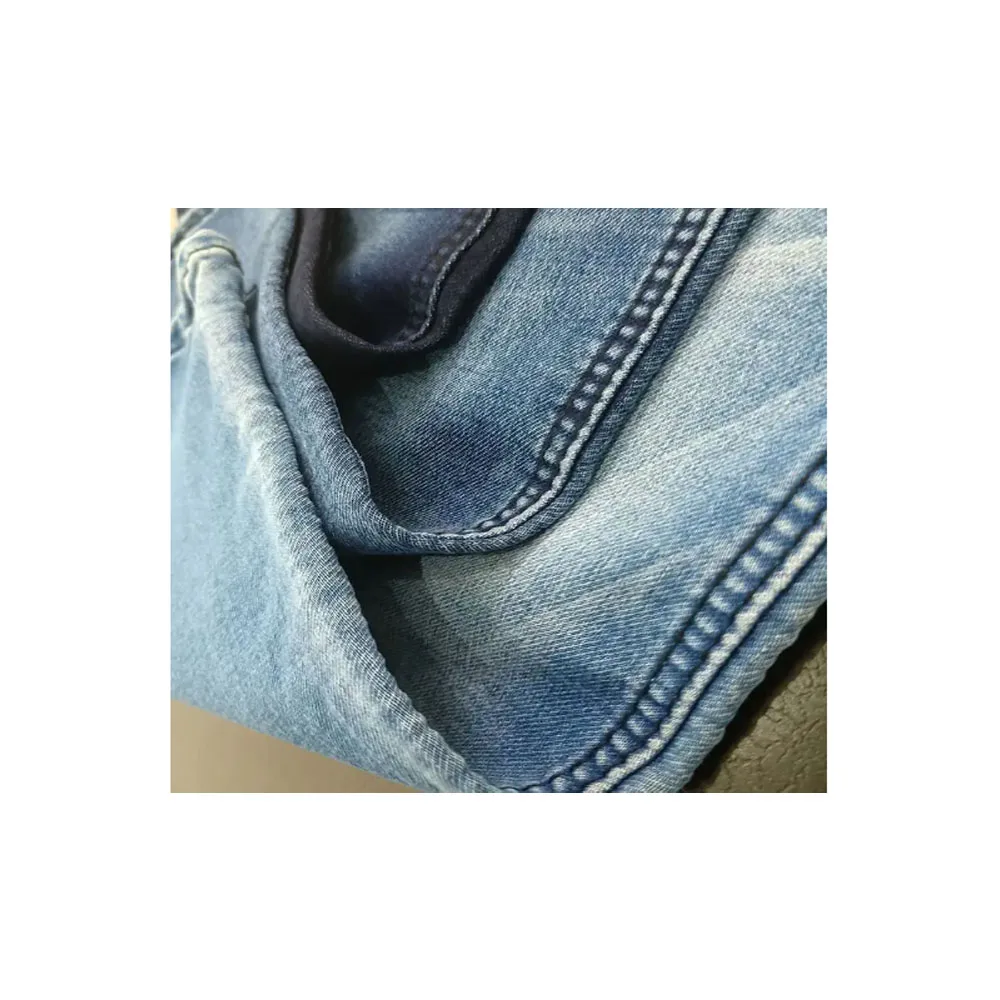 650 Cheap price cotton stretch rayon denim fabric stock lot available for sale garment buyer