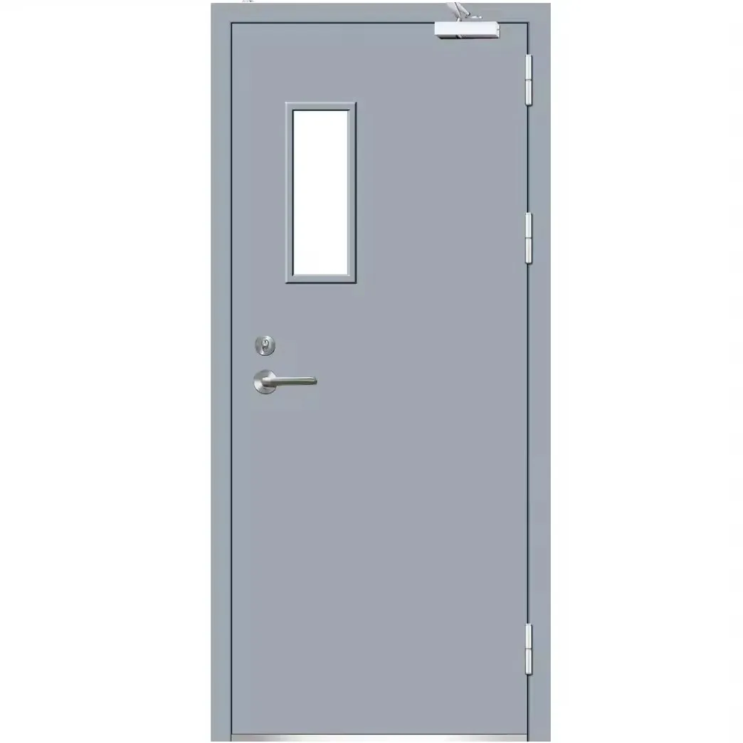 Customized decorative cold-rolled steel fire rated steel door for emergency exits in homes or office buildings