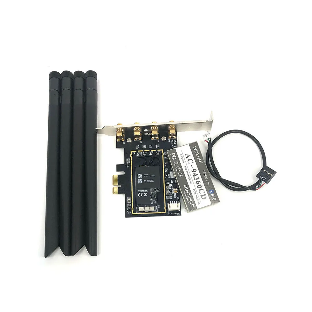  Сетевая карта Broadcom BCM94360 PCI Express 802.11AC двухдиапазонный 1300 Мбит/с Wi-Fi BT 4