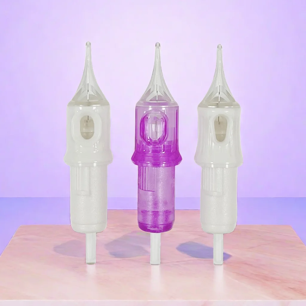 2024 Hot Sale Pink Tattoo cartridge needle wholesale Super Sharp Precise 1RLT Tattoo Needles Eyebrow Permanent Makeup SMP