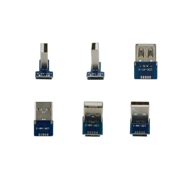 USB 2.0 16Pin A Type Male Plug SMT Female USB Connector sunk plated dip usb pcb socket for Data Transmission Charging