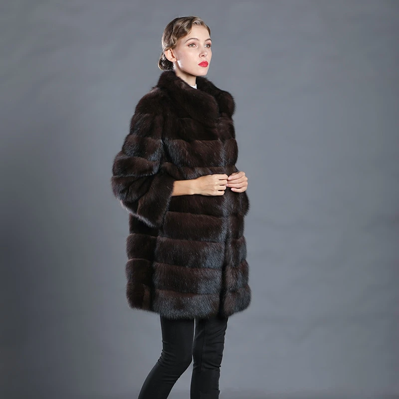 2022 Wholesale natural mink fur coat winter sable fur coat real mink fur coat women
