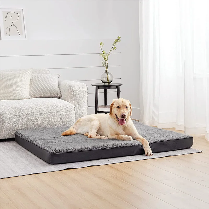 Orthopedic Dog Bed for Large Dogs with Plush Egg Foam Support, Waterproof and Machine Washable Removable Bed Cover Dog Beds
