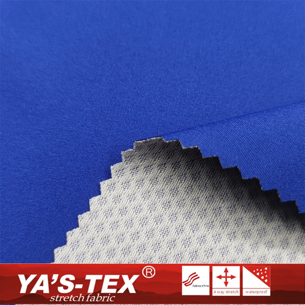 Waterproof 3 layers bonded fabric Polyester Spandex fabric laminated TPU film bonding Diamond Mesh Fabric for Sports Garment