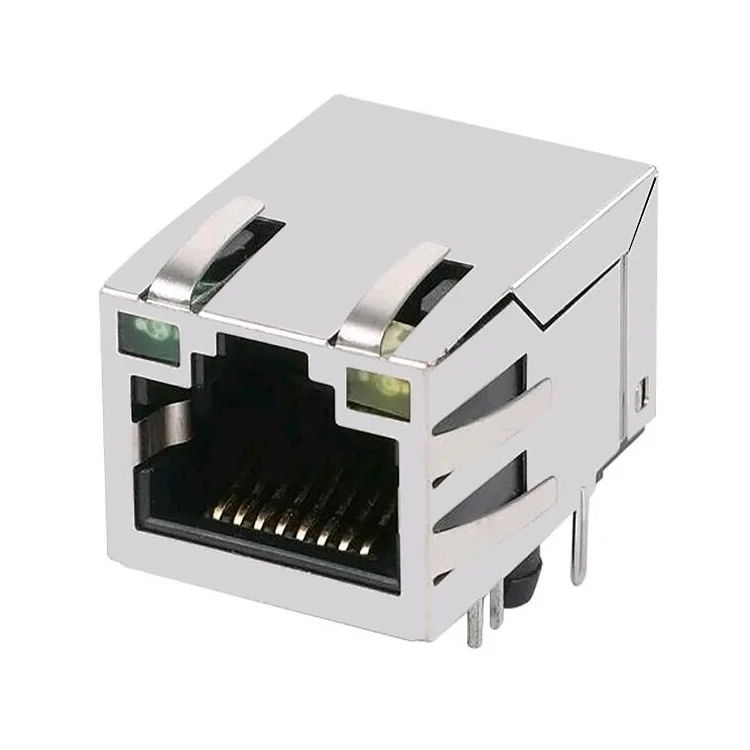 Один порт 10/100 Base-T со светодиодной A63-112-231P138 разъём Ethernet RJ45
