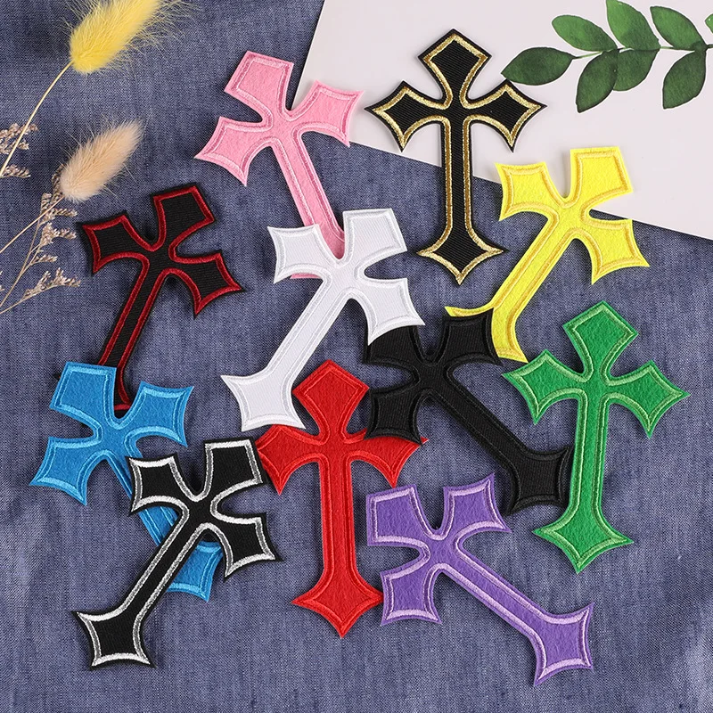 christmas Halloween festival cross shape clothes fabric rhinestone patch