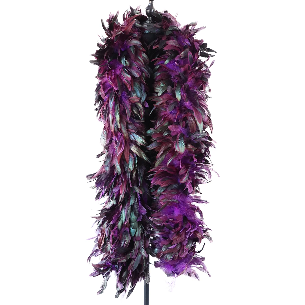 Multiple Color 2 Meter  Rooster Schlappen Coque Feather Boas For Carnival Party Show Samba Dancing Wear