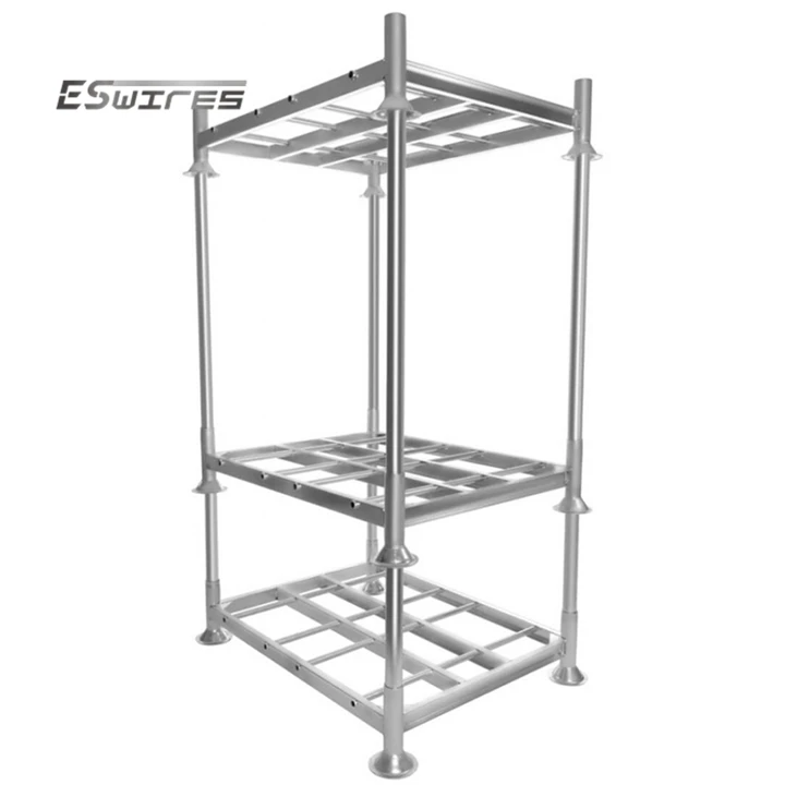 Customized hot-dip galvanized steel strong industrial storage detachable pipe stacking pallet