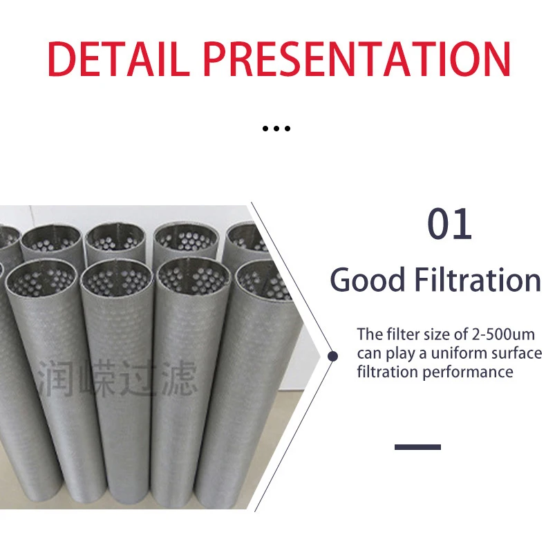 Hot Selling Custom Made Stainless Steel 304 316 Wire Mesh  Filter Welded Tube For Filtering  Perforated Filter Cartridge