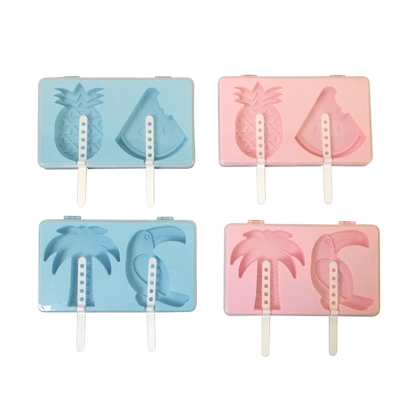 
2021 Hot Selling High Quality Silicone Mold For Popsicle Ice Cream 2 Pcs Ice Mold Ice Cream For Children 