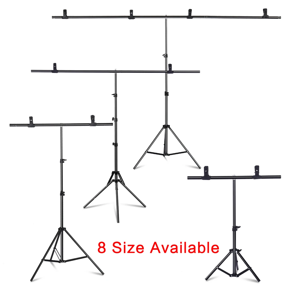 T-shape Metal Backdrop Background Stand Frame Support Multiple Sizes For Photography Photo Studio Video Cromakey Green Screen