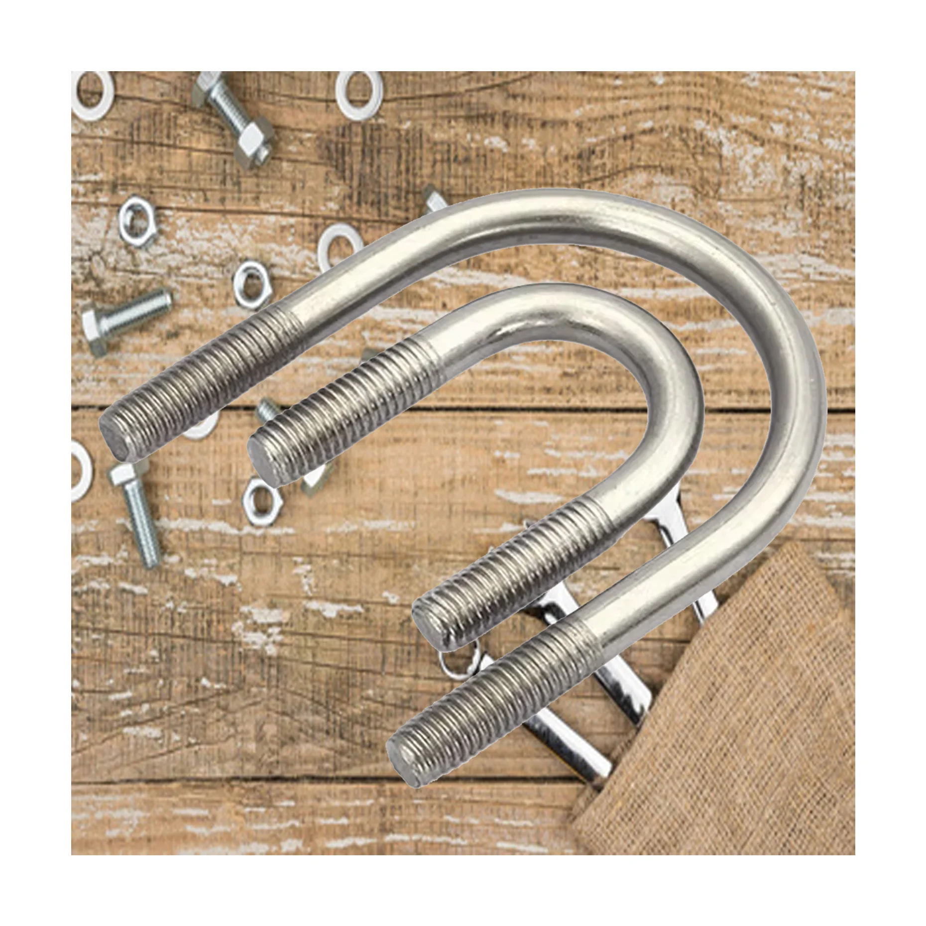 Astm 4 Inch Stainless Steel Metal U Shaped Fastener SS316 U Bolt Pipe Support Clamp M18 M10 M12 Yiwu Manufacturers