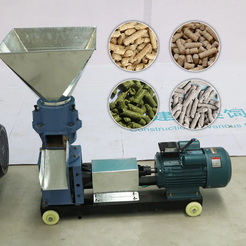 100-200 kg/h flat die pellet mill cattle chicken feed granulator price