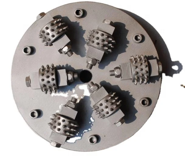 12 Inch 300mm Surface Stone Tungsten  Bush Hammer Plate with 6 Rollers for Handheld Grinder Grinding Machine