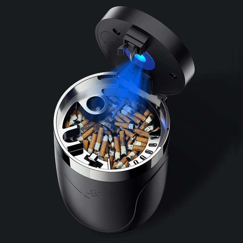 Automotive Supplies Car Ashtray Press Type Multi-function With Metal Liner Open Lid Light Up Universal