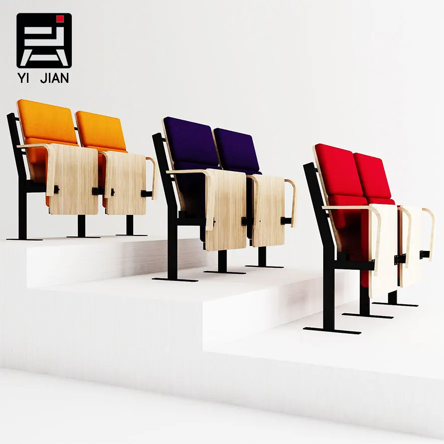 Modern Design Fabric School & University College Chair for Church & Theater College Folding Chair