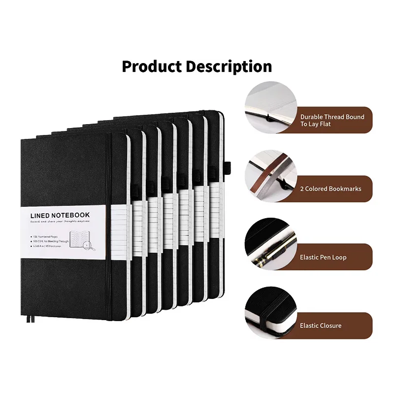 Wholesale A5 Print School A6 Notebooks In Bulk Journal 2023 Cheap Customized Promotion Pu Leather Notebook