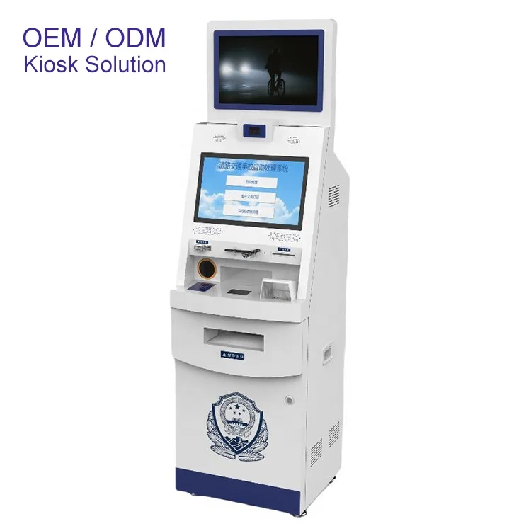 19  inch Bank Card Dispenser Kiosk Embossing Card Flat type surface bank card dispenser