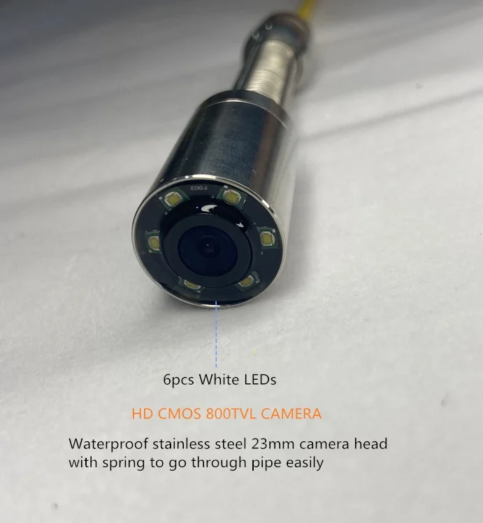 Mini dual camera for pipe/tunnel/cave inspection detector