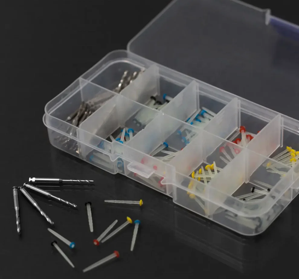 Glass or Quartez Fiber post Dental 160 pcs + 32 drills with customization screw or straight clear or white for dentist